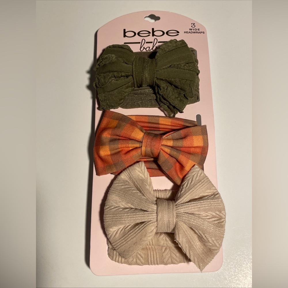 Bebe Baby Boutique Harvest Colors 3 Piece Set Headbands / Head wraps New